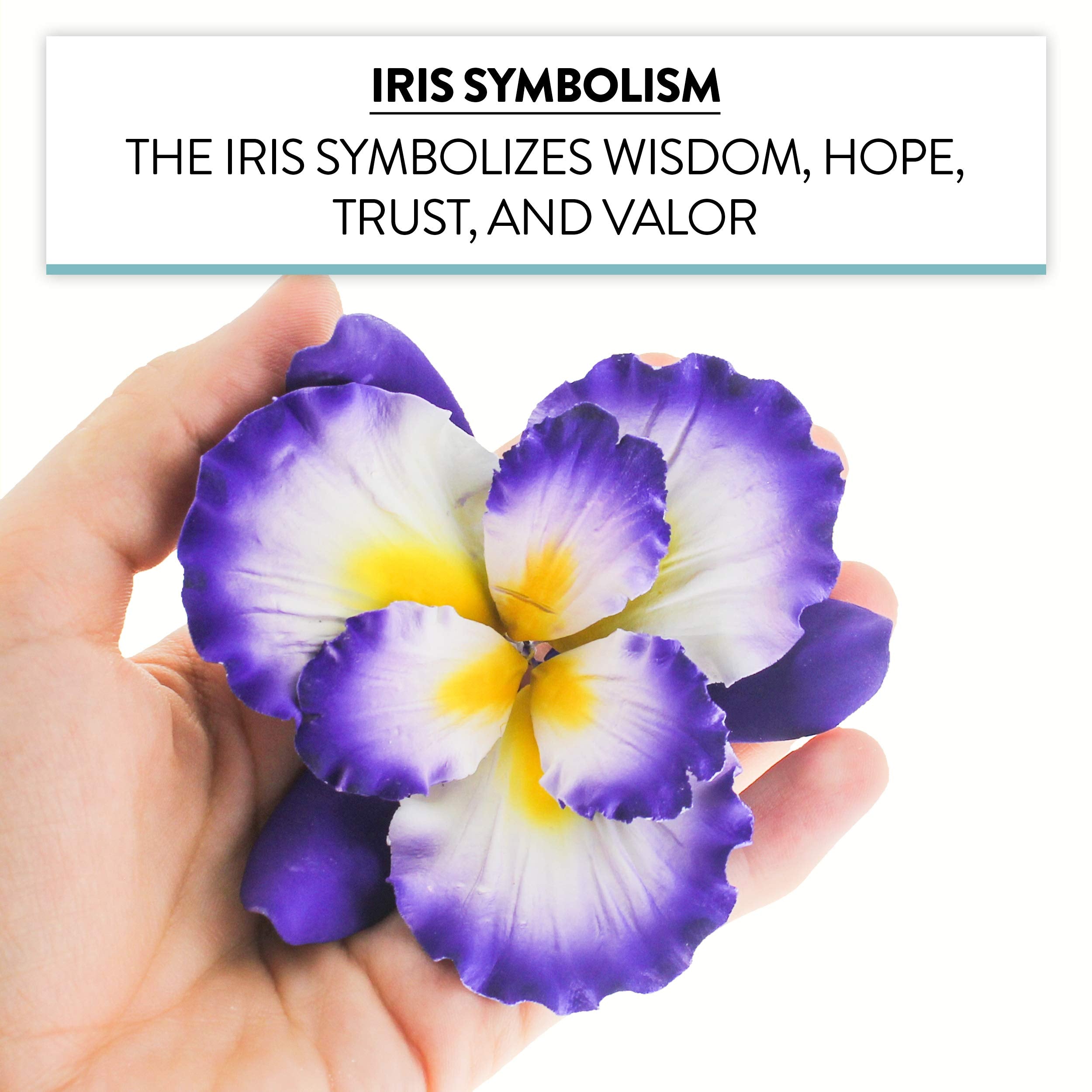 Dutch Iris Sugar Cake Flower, Cake Topper by Global Sugar Art, Purple