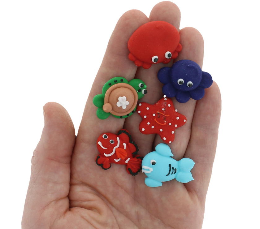 Under the Sea Royal Icing Decorations for Birthday Cakes, Cupcakes and Cookies, by Global Sugar Art