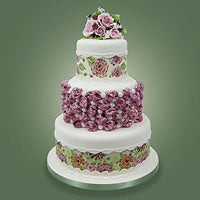 Rose Bouquet Cake Decoration, Elegant Garden Rose Cake Topper, by Global Sugar Art, Pink and Lavender