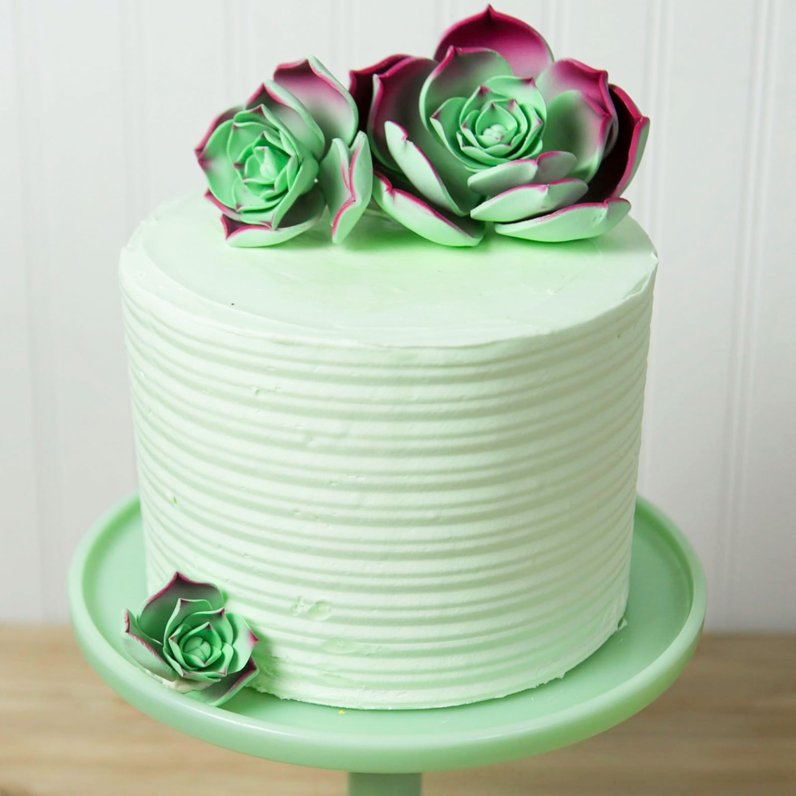 Global Sugar Art Succulent Taurus Sugar Cake Flowers Assortment with Wire, 3 Count by Chef Alan Tetreault