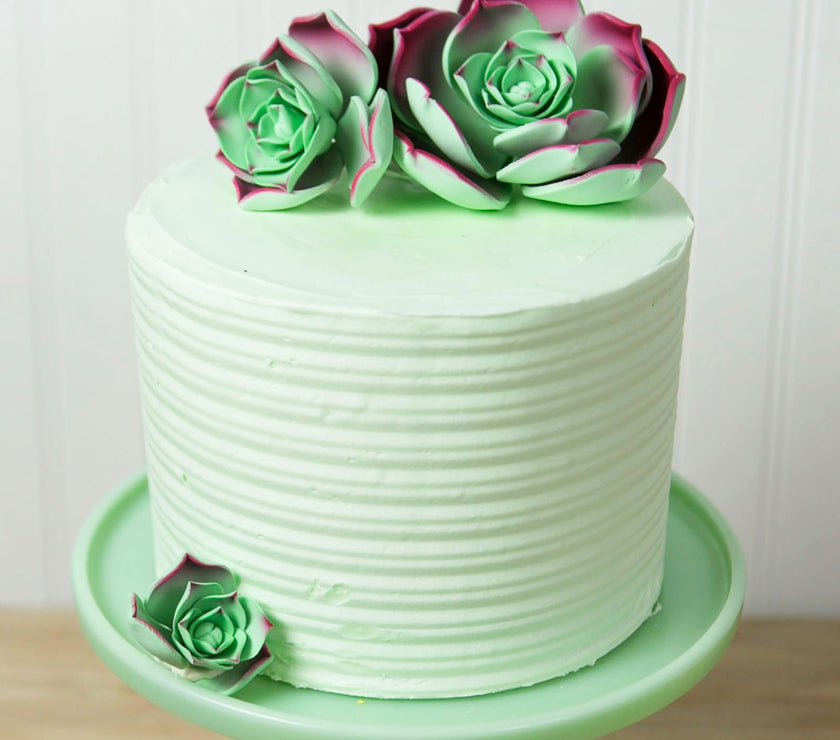 Global Sugar Art Succulent Romeo Sugar Cake Flowers Assortment with Wire, 3 Count by Chef Alan Tetreault
