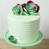 Global Sugar Art Succulent Taurus Sugar Cake Flowers Assortment with Wire, 3 Count by Chef Alan Tetreault