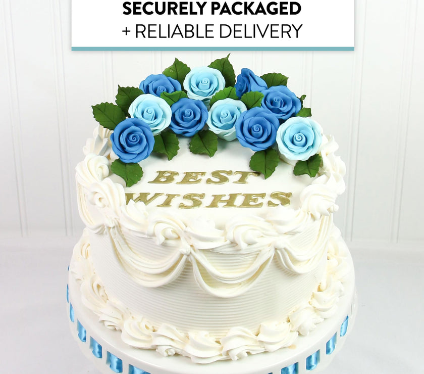 Premium Roses for Decorating Cakes and Cupcakes, by Global Sugar Art, Medium, Lavender Pink Yellow Peach