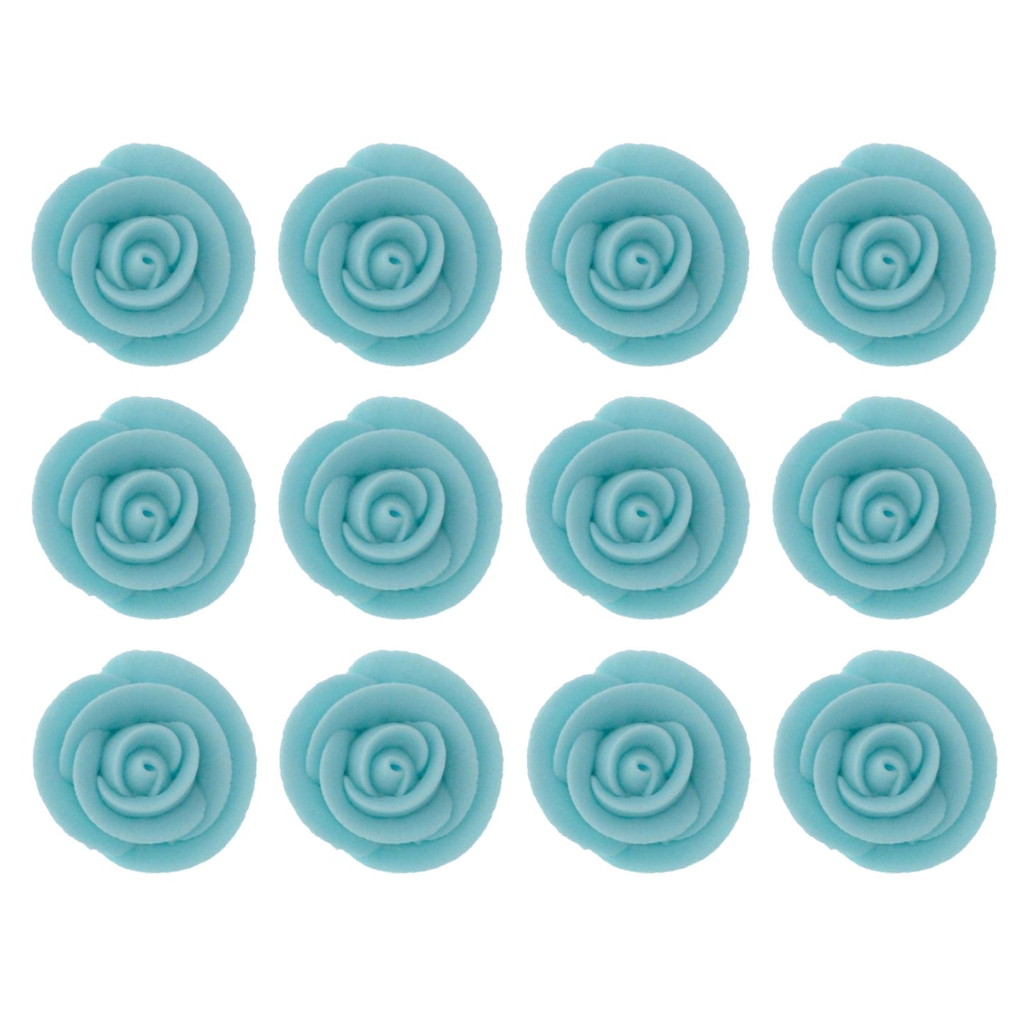 Light Blue Edible Roses, 1.5-inch, 12 Count