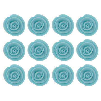 Light Blue Edible Roses, 1.5-inch, 12 Count