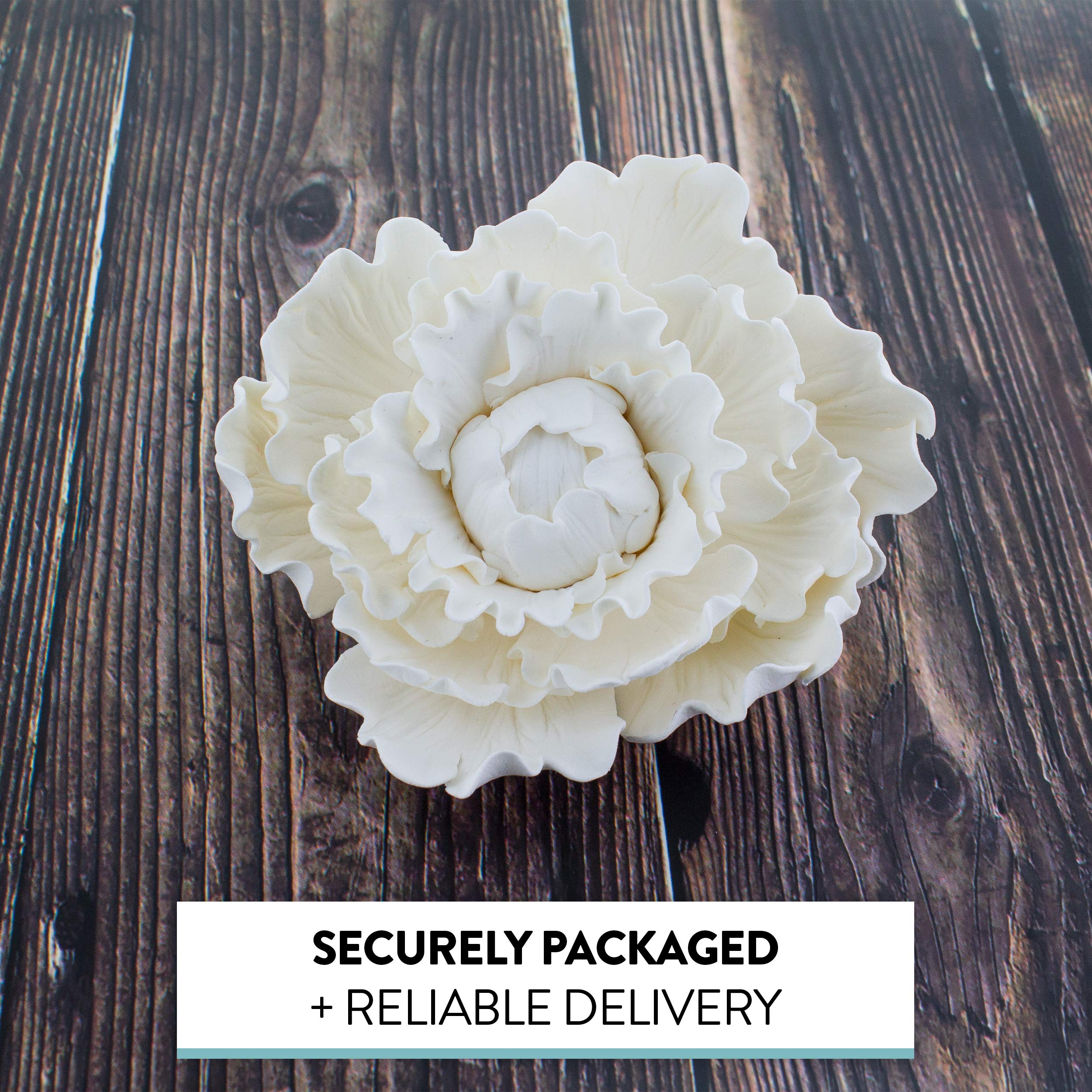 Premium Peony Sugar Flower by Global Sugar Art, White