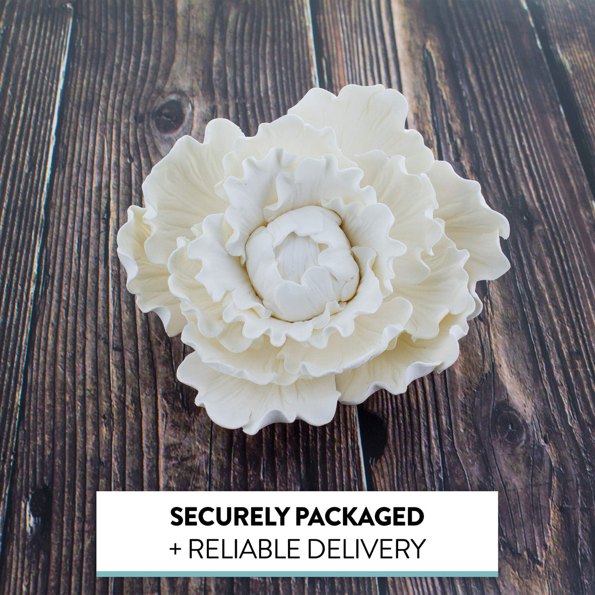 Premium Peony Sugar Flower by Global Sugar Art, White