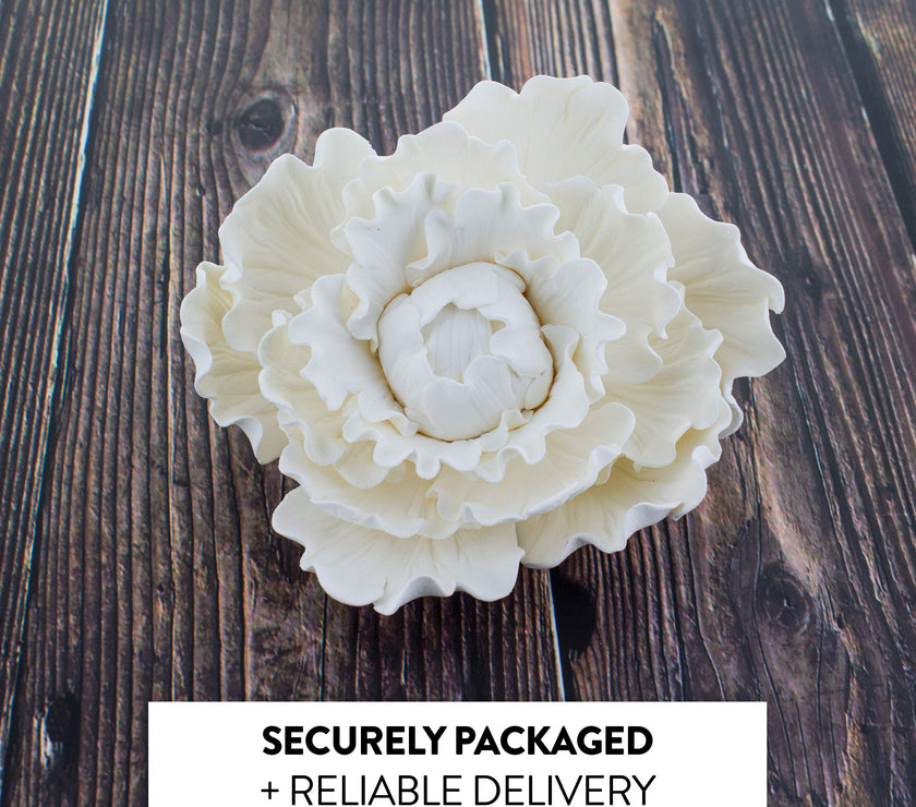 Premium Peony Sugar Flower by Global Sugar Art, White