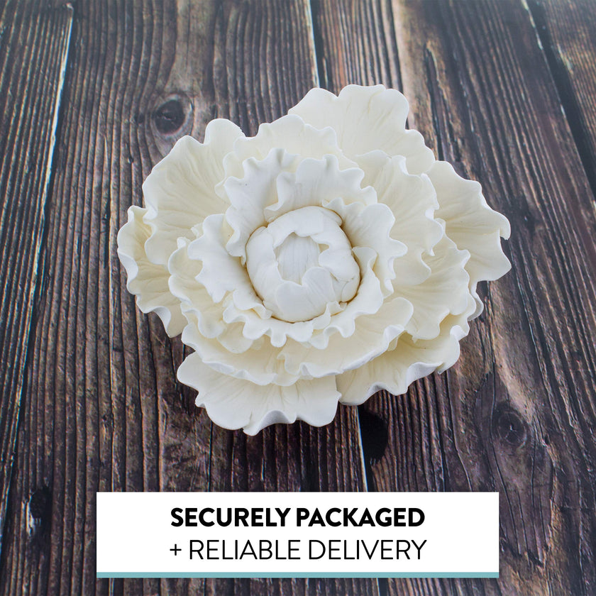 Premium Peony Sugar Flower by Global Sugar Art, White