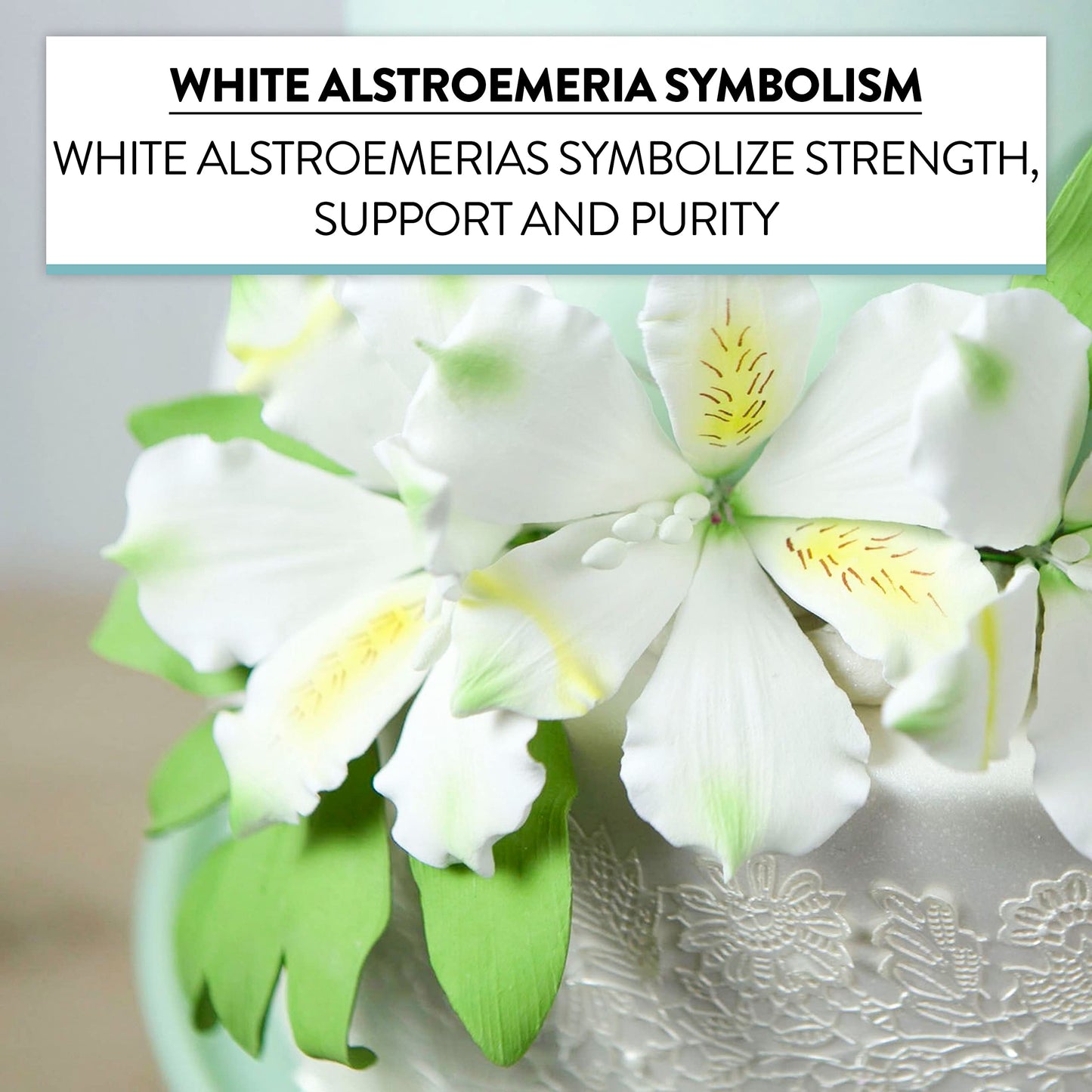 White Alstroemeria, 3 Count