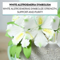 Global Sugar Art White Alstroemeria Sugar Cake Flowers by Chef Alan Tetreault, 3 Count