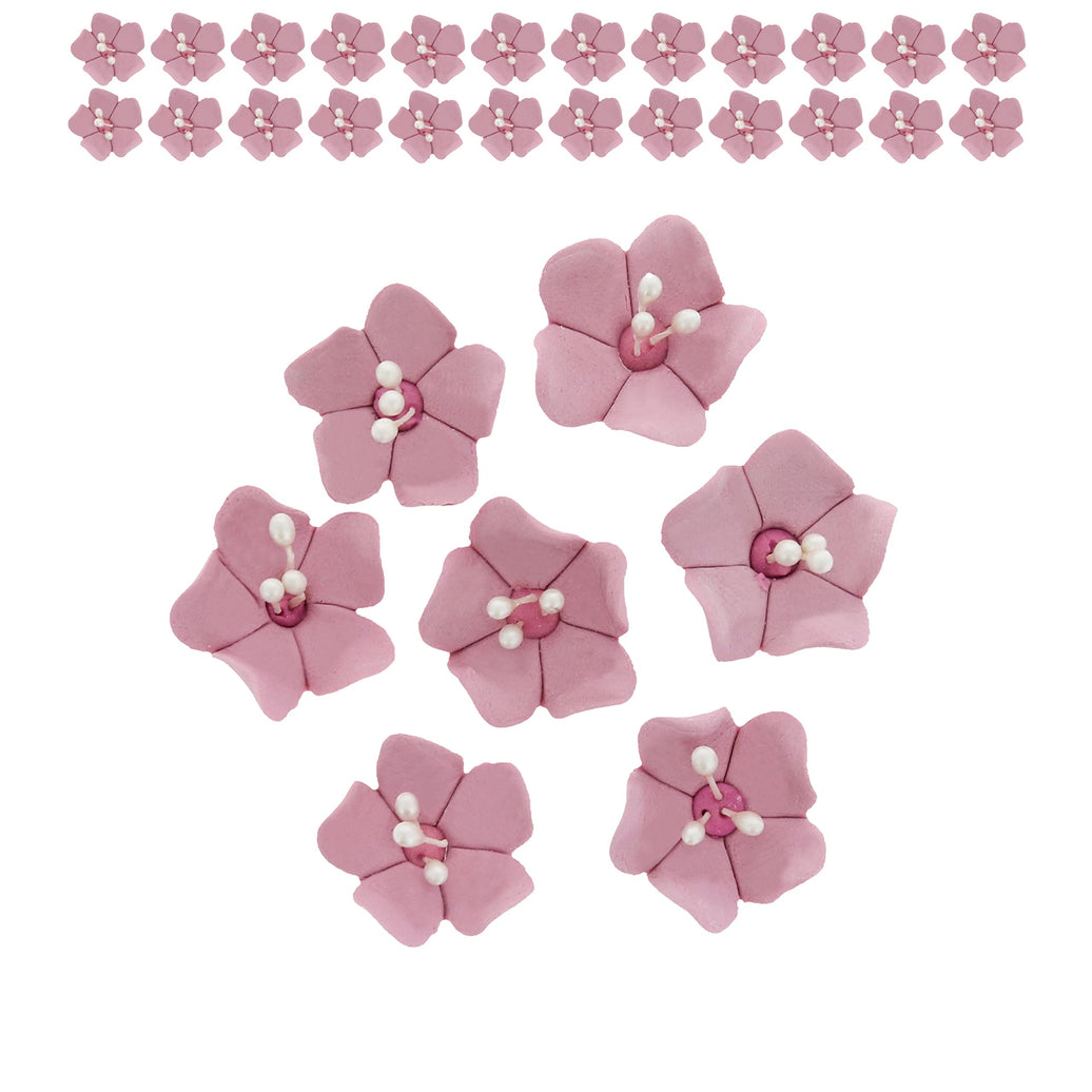 Global Sugar Art Blossom Sugar Cake Flowers with Pearl Stamens, Dusty Rose, by Chef Alan Tetreault