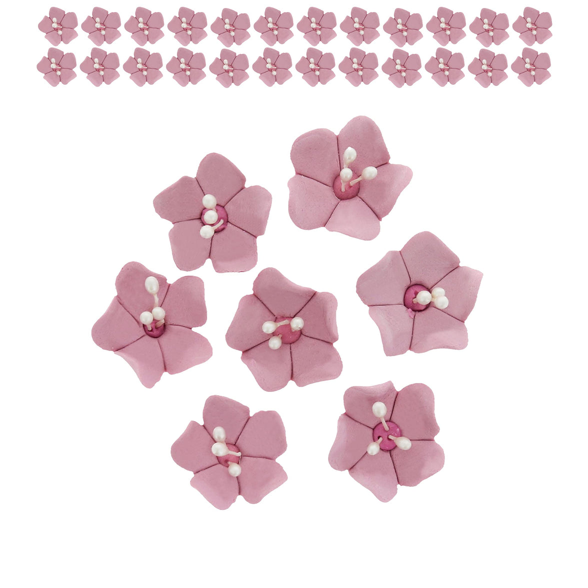 Global Sugar Art Blossom Sugar Cake Flowers with Pearl Stamens, Dusty Rose, by Chef Alan Tetreault