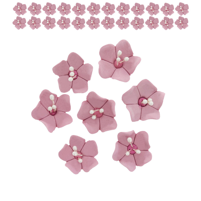 Global Sugar Art Blossom Sugar Cake Flowers with Pearl Stamens, Dusty Rose, by Chef Alan Tetreault