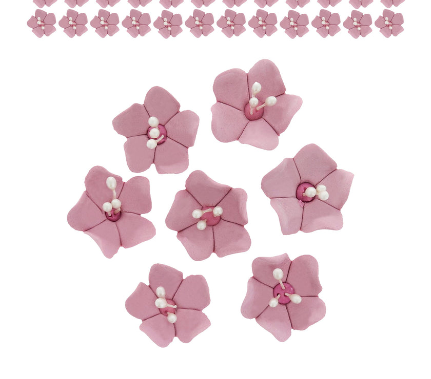 Global Sugar Art Blossom Sugar Cake Flowers with Pearl Stamens, Dusty Rose, by Chef Alan Tetreault