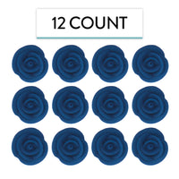 Premium Edible Roses for Cakes and Cupcakes, Sweet Royal Icing Roses, by Global Sugar Art, Royal Blue