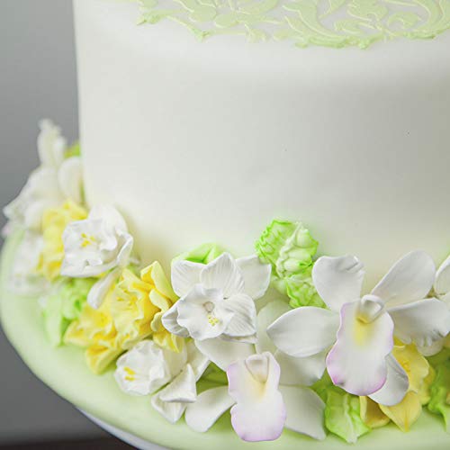 Daffodil Sugar Cake Flowers by Global Sugar Art, Yellow, 6 Count