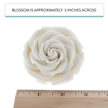 White Rebecca Roses, 3-inch, 3 Count