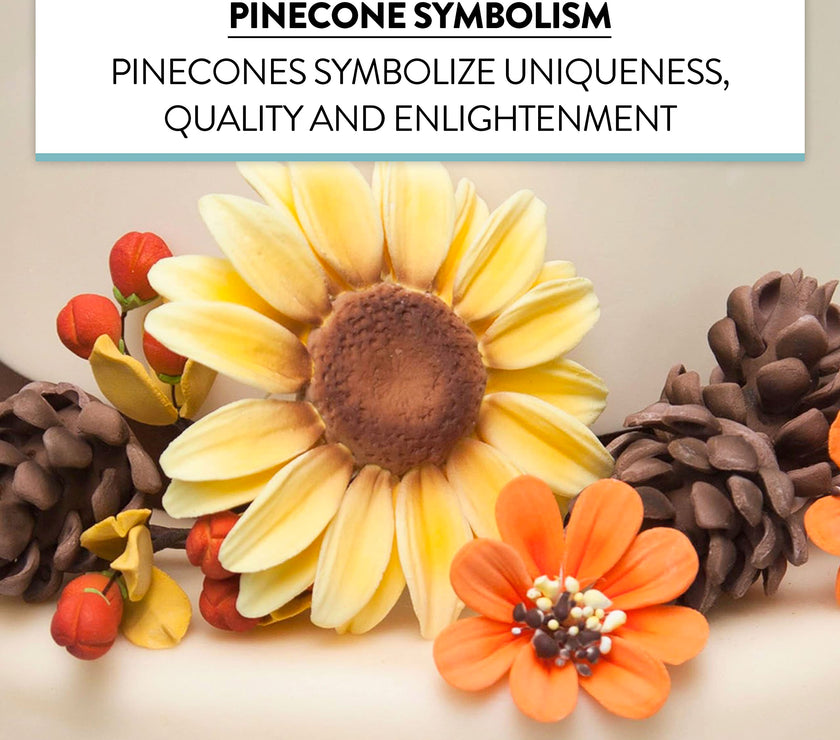 Global Sugar Art Pinecone Assortment Sugar Cake Flowers, 5 Count by Chef Alan Tetreault