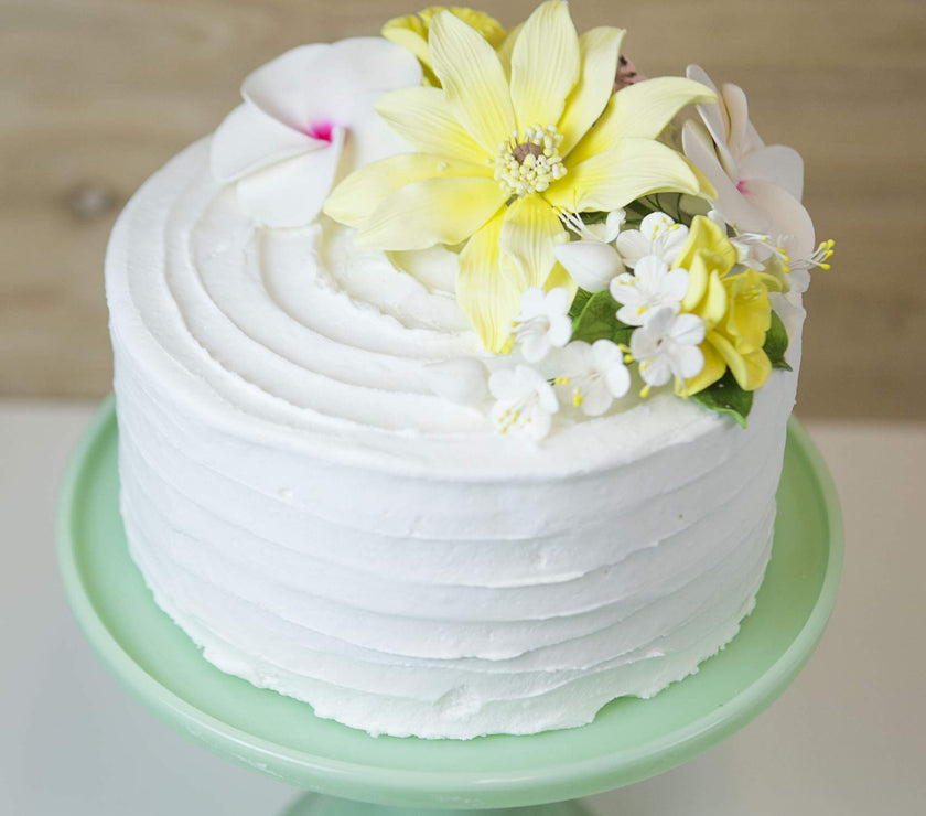 Tranquil Water Flowers, Decorative Sugar Cake Flowers by Global Sugar Art, 3 Count, Yellow