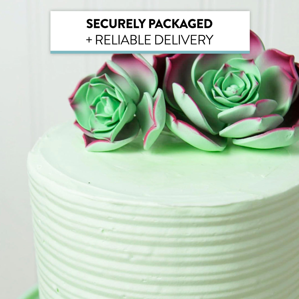 Global Sugar Art Succulent Taurus Sugar Cake Flowers Assortment with Wire, 3 Count by Chef Alan Tetreault