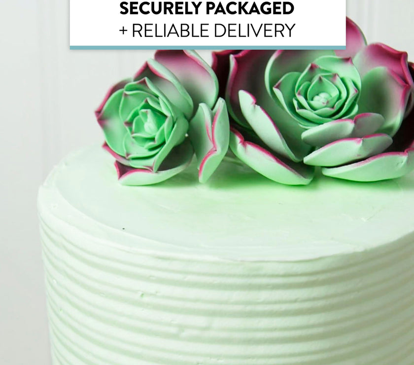 Global Sugar Art Succulent Taurus Sugar Cake Flowers Assortment with Wire, 3 Count by Chef Alan Tetreault