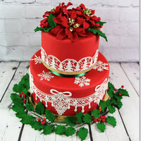 Christmas Holly Leaf Sprays for Cakes and Decorating, by Global Sugar Art