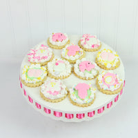 Baby Shower Edible Kosher Royal Icing Decorations for Cakes and Cupcakes, by Global Sugar Art, Baby Girl