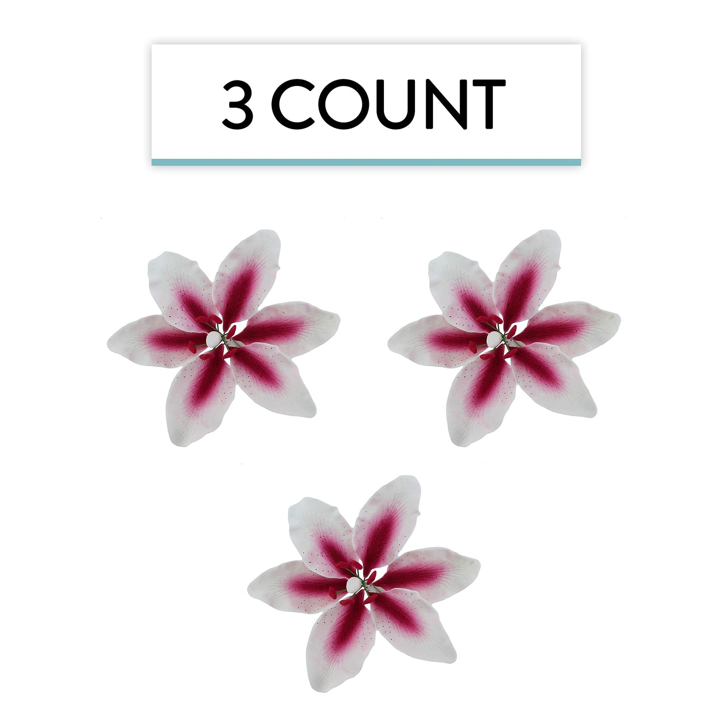 Pink and White Stargazer Lily, 3 Count