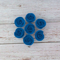 Premium Edible Roses for Cakes and Cupcakes, Sweet Royal Icing Roses, by Global Sugar Art, Royal Blue