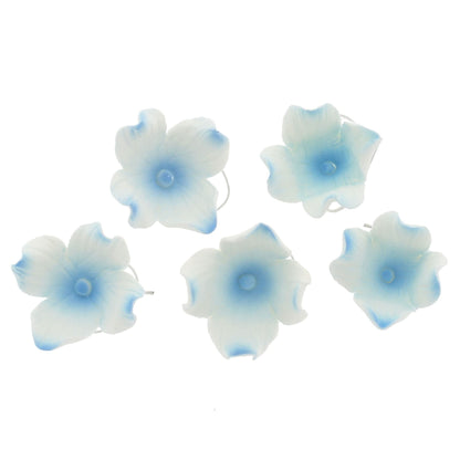 Blue Hydrangea Flowers, Wired, 1-inch, 36 Count