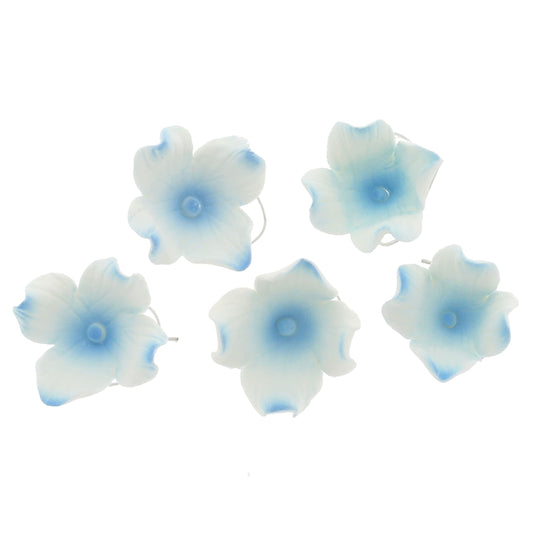 Blue Hydrangea Flowers, Wired, 1-inch, 36 Count