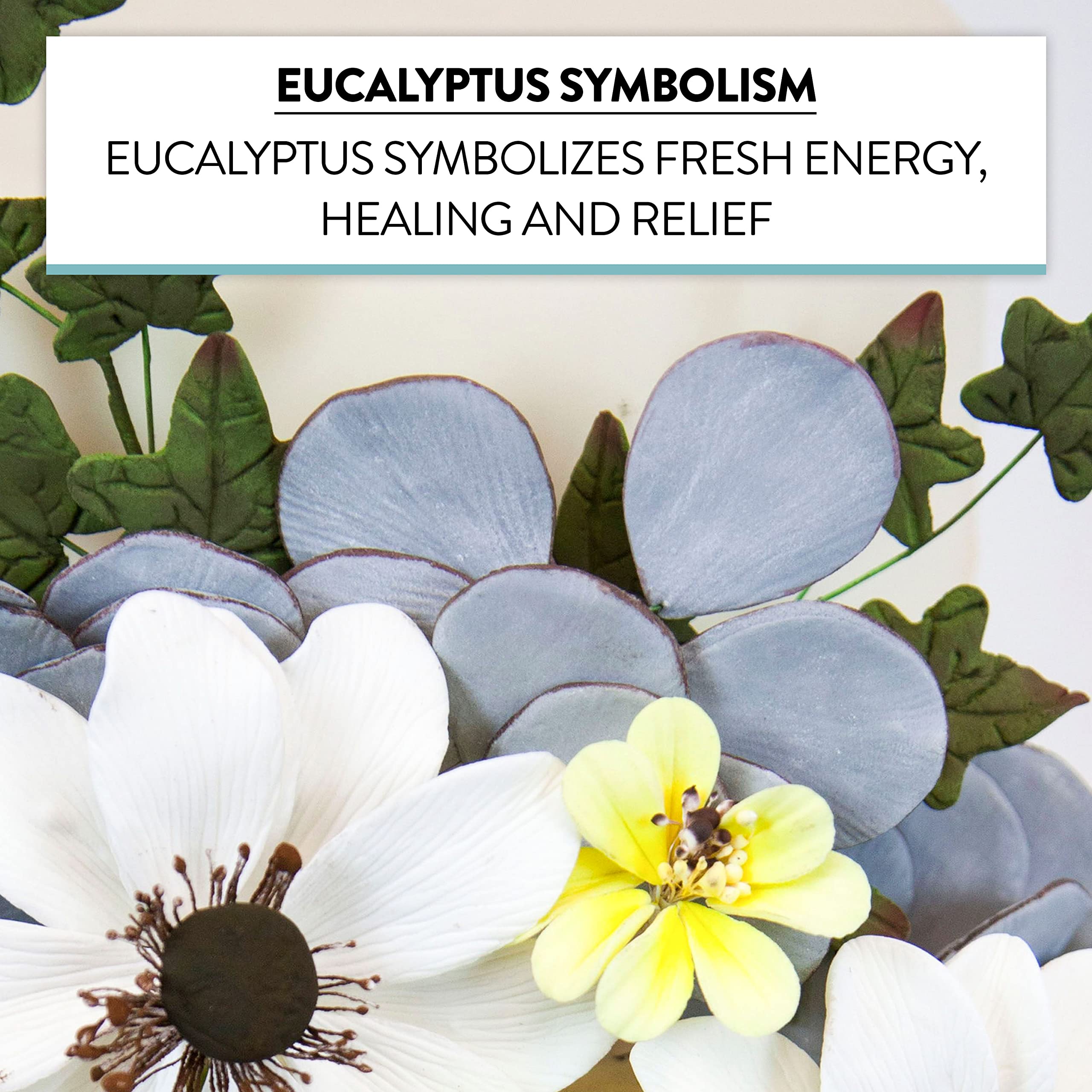 Eucalyptus Sugar Flowers for Cake Decorating, by Global Sugar Art, 5 Count, Silver