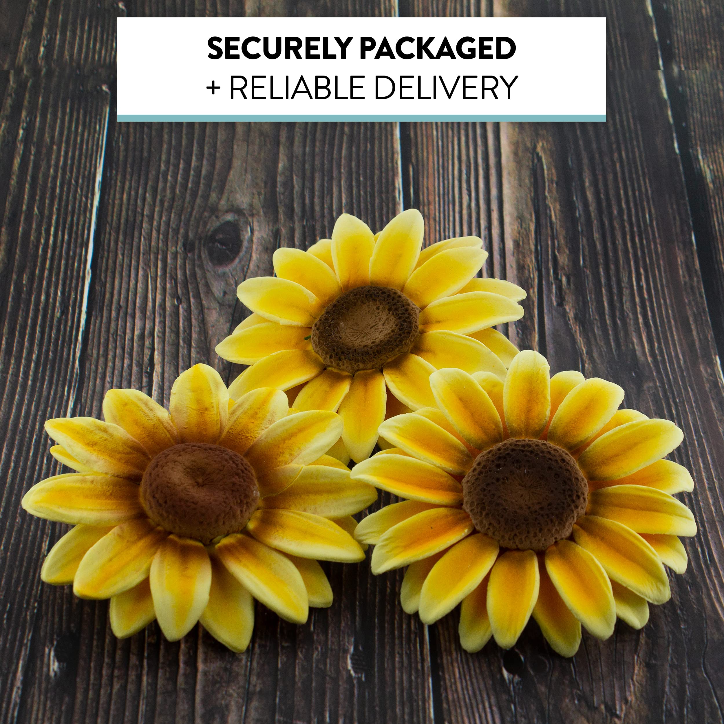 Sunflower Sugar Flowers for Cake Decorating, Fall Collection, by Global Sugar Art