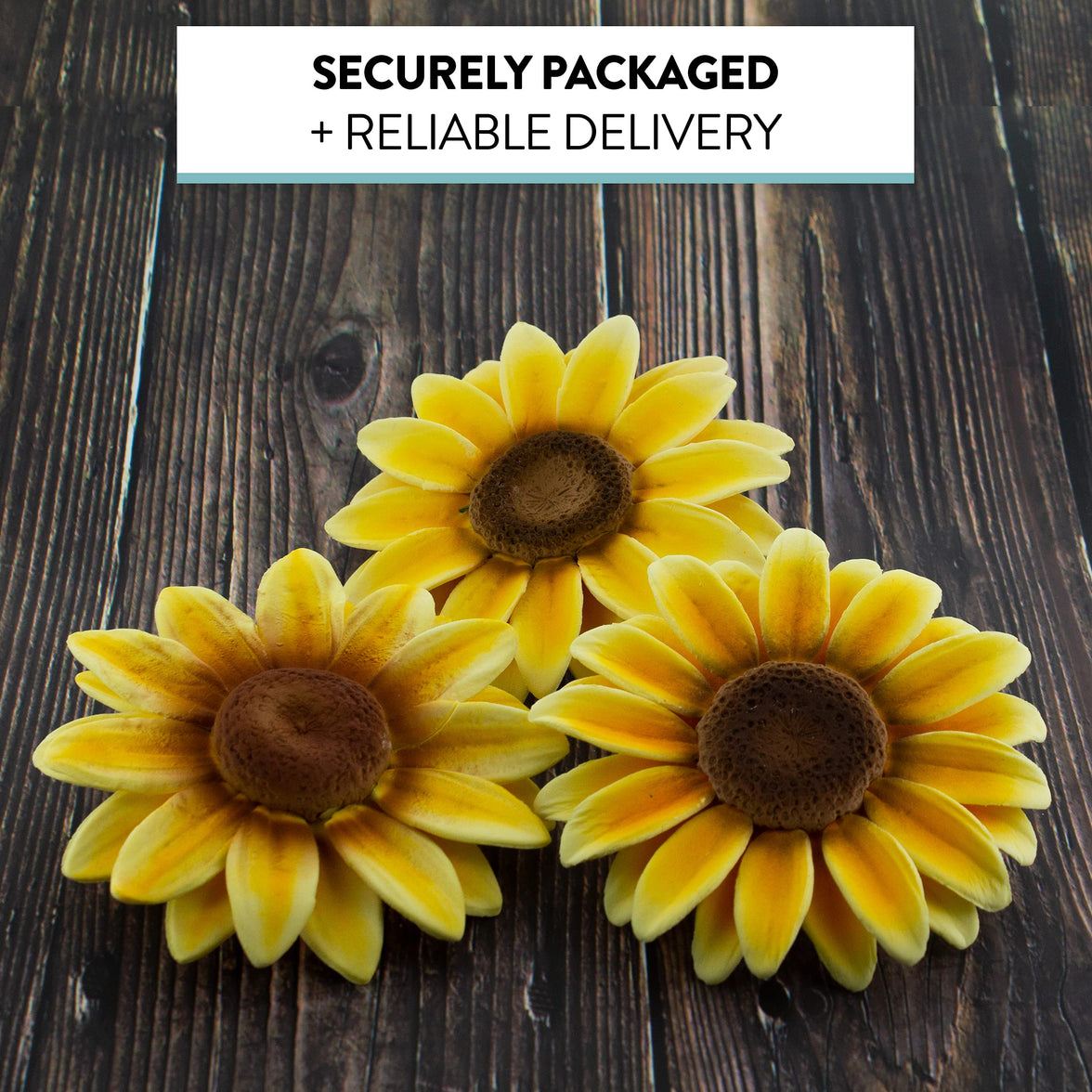 Sunflower Sugar Flowers for Cake Decorating, Fall Collection, by Global Sugar Art