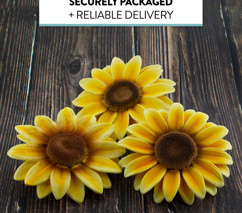 Sunflower Sugar Flowers for Cake Decorating, Fall Collection, by Global Sugar Art