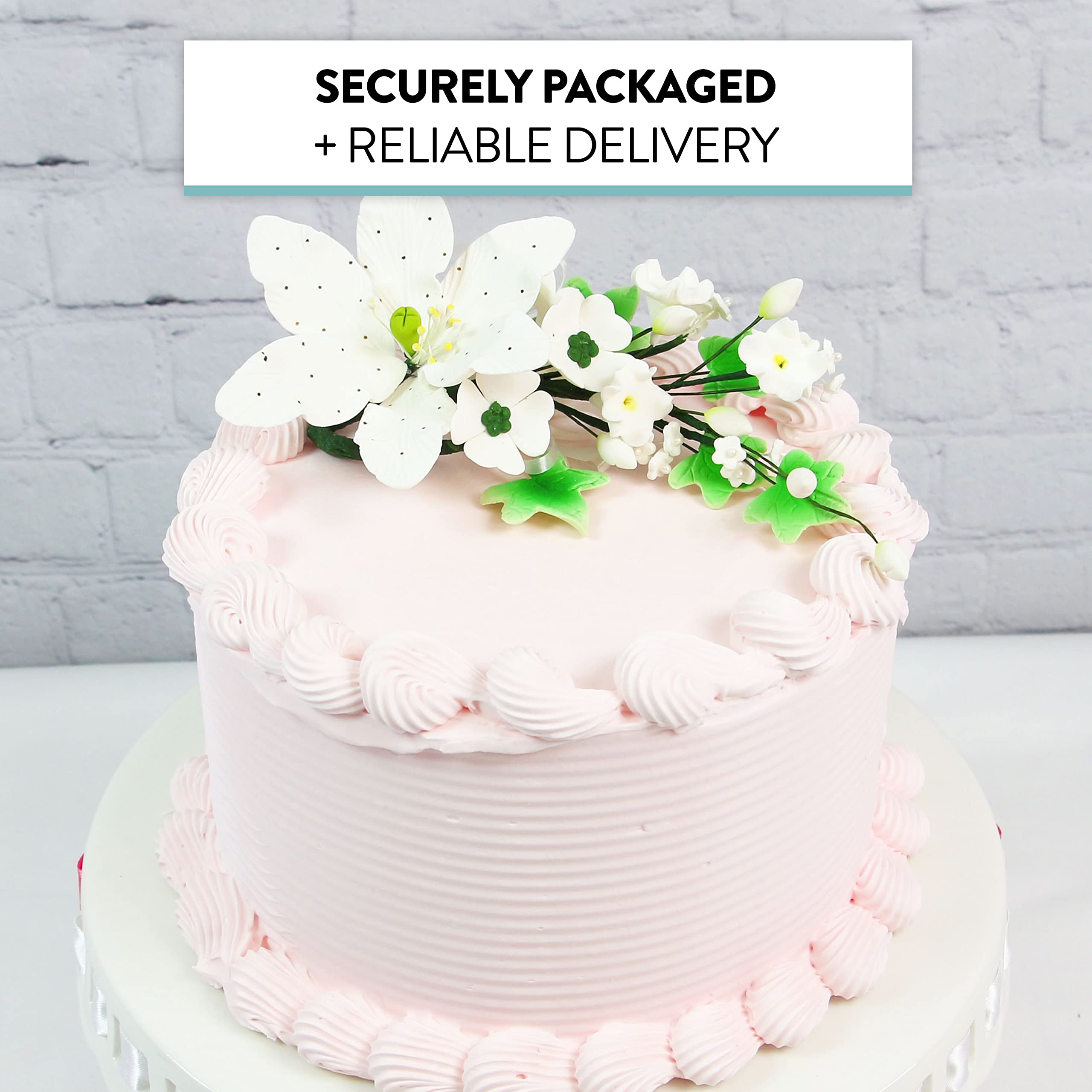 Sugar Lilies, Lily Flower Sprays, Cake Toppers by Global Sugar Art, White Speckled Easter Lily Spray