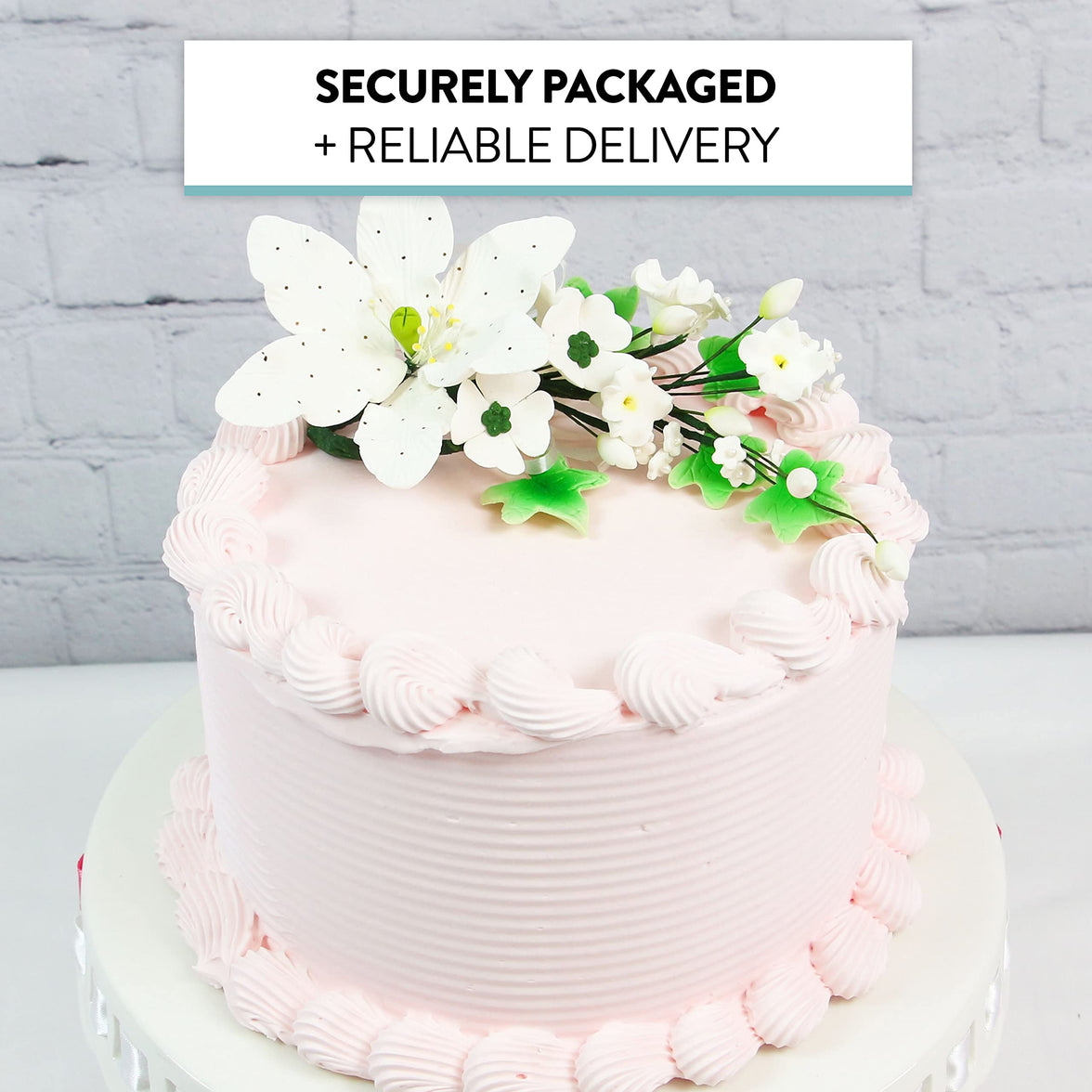 Sugar Lilies, Lily Flower Sprays, Cake Toppers by Global Sugar Art, White Speckled Easter Lily Spray