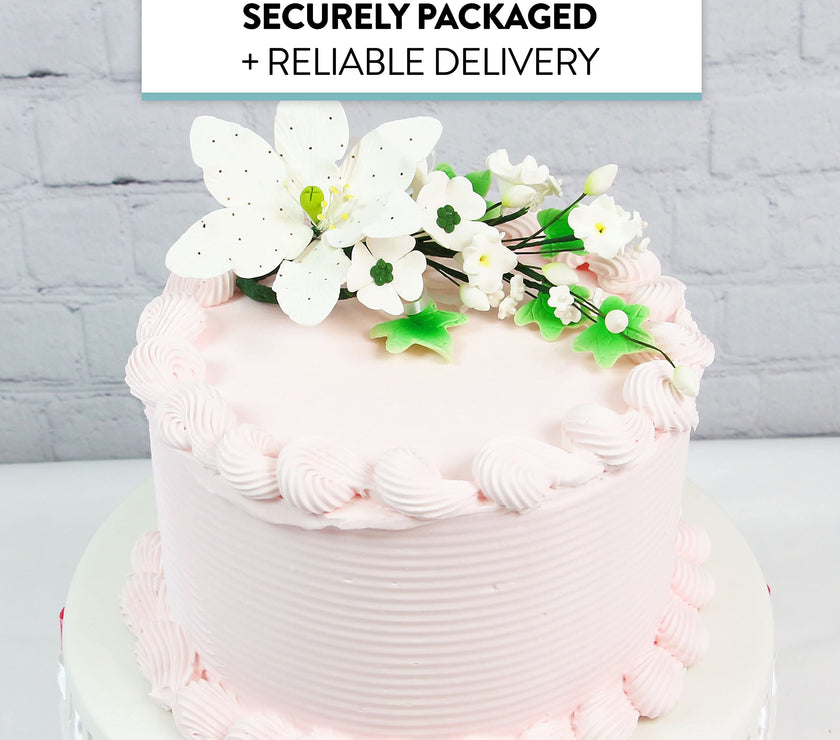 Sugar Lilies, Lily Flower Sprays, Cake Toppers by Global Sugar Art, White Speckled Easter Lily Spray
