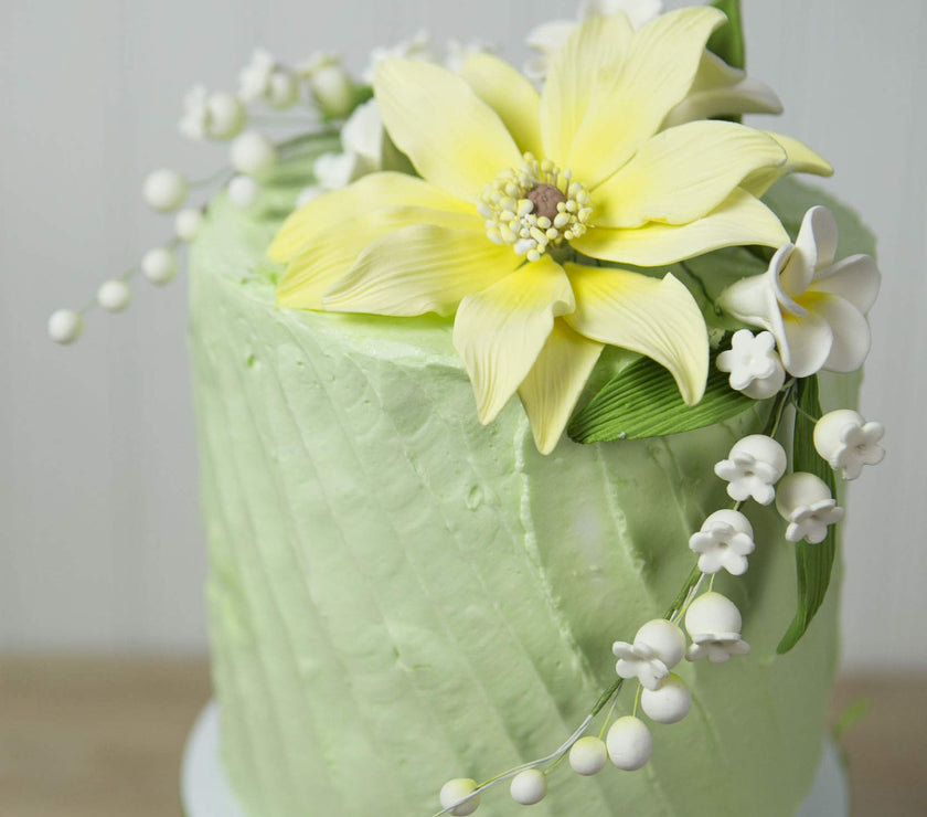 Tranquil Water Flowers, Decorative Sugar Cake Flowers by Global Sugar Art, 3 Count, Yellow