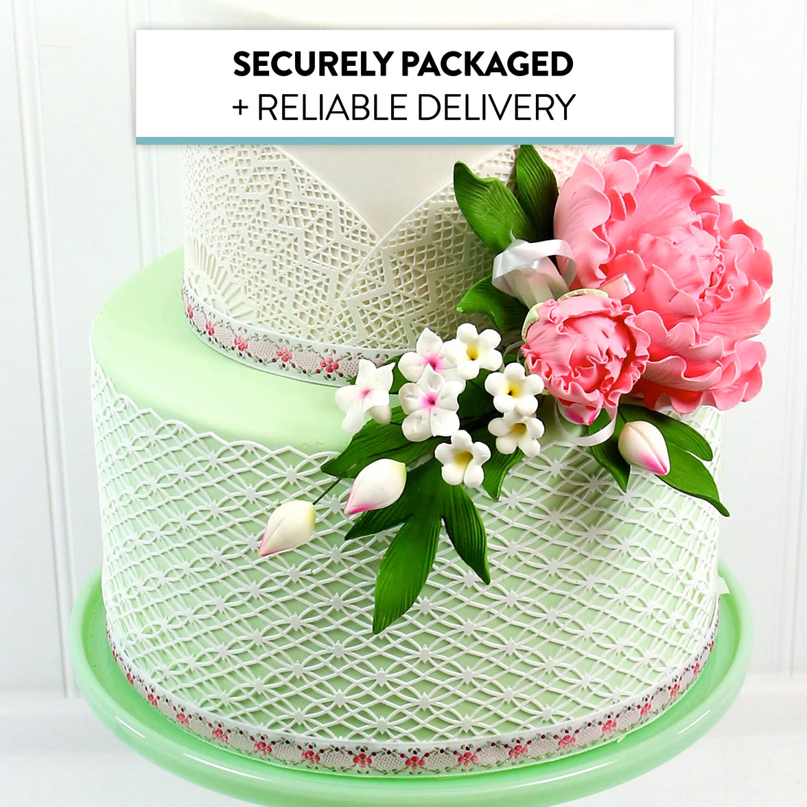 Premium Peony Sprays for Cake Decorating by Global Sugar Art, Pink Closed