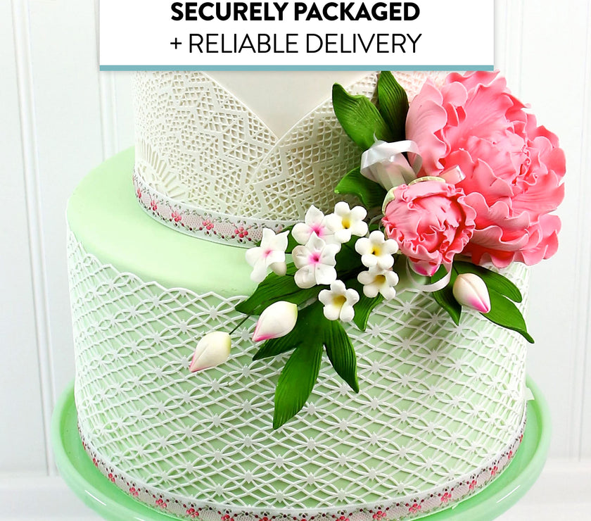 Premium Peony Sprays for Cake Decorating by Global Sugar Art, Pink Closed