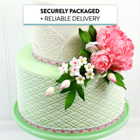 Premium Peony Sprays for Cake Decorating by Global Sugar Art, Pink Closed