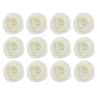 Premium Edible Roses for Cakes and Cupcakes, Sweet Royal Icing Roses, by Global Sugar Art, White