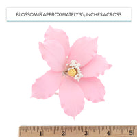 Clematis Gum Paste Sugar Cake Flowers by Global Sugar Art, Pink, 3 Count