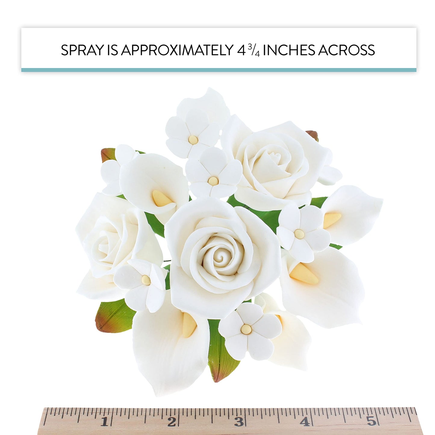 White Calla Lily and Rose Bouquet for Wedding Cakes, 1 Count