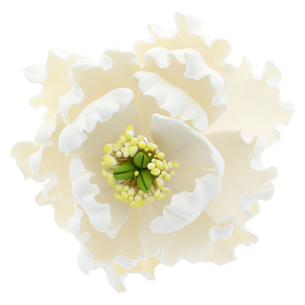Peony Sugar Flower Decoration for Cakes, by Global Sugar Art, White Bloom