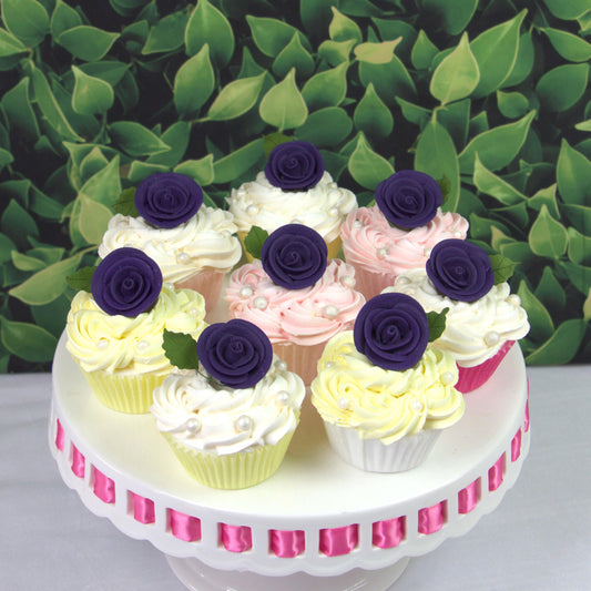 Deep Violet Edible Roses, 1.5-inch, 12 Count