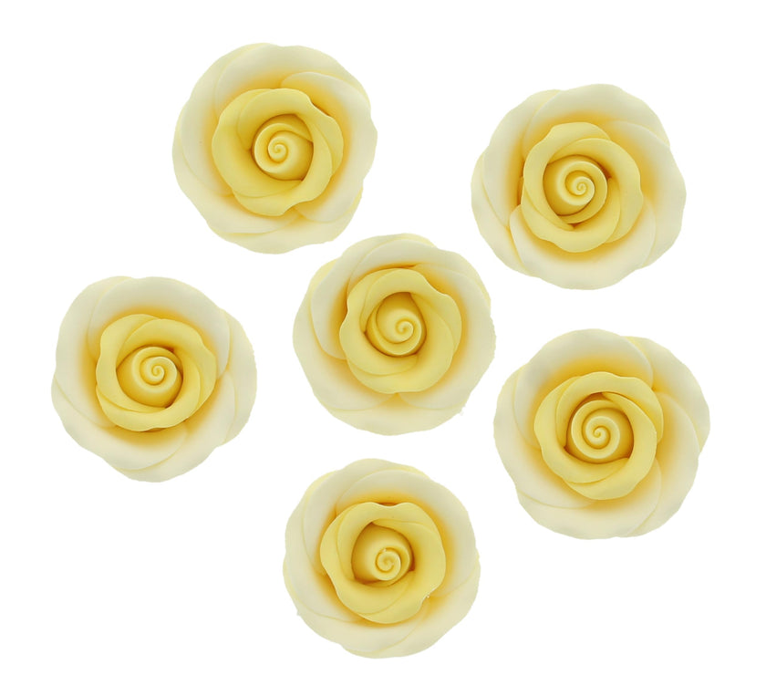 Premium Roses for Decorating Cakes and Cupcakes, by Global Sugar Art, Medium, Lavender Pink Yellow Peach
