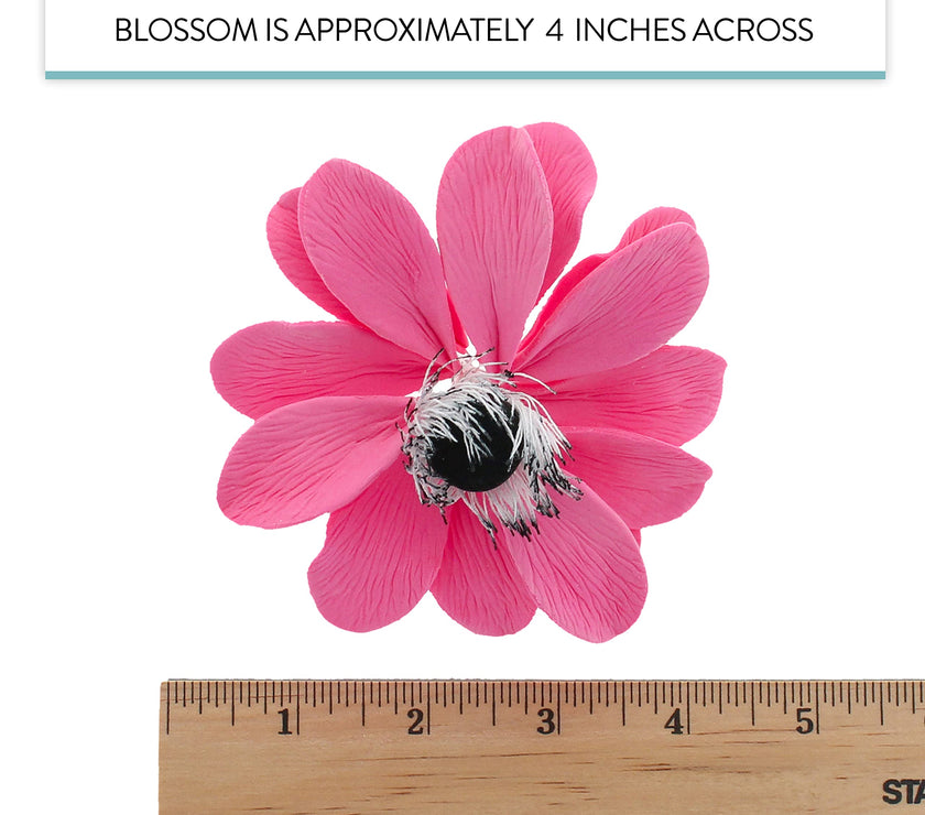 Global Sugar Art Sugar Pink and Black Anemone by Chef Alan Tetreault, 3 Count